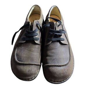 Leather Lace-Up Casual Shoes Brown Made In Germany Durable Non-Slip Sole Finn